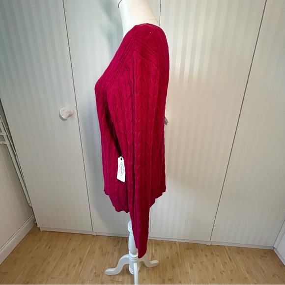 NWT St John’s Bay pink cable knit sweater Size XXL - Picture 3 of 12